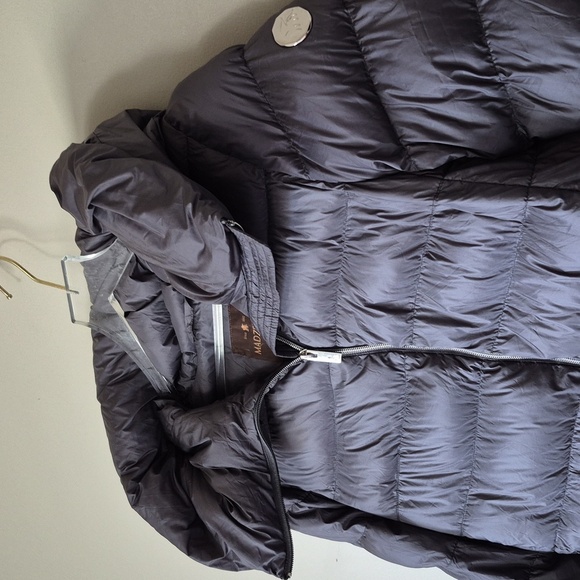Madzerini Down Filled Lightweight Puffer With Hood, Gray, Size EU 38 Size US 6/8 - Picture 4 of 15